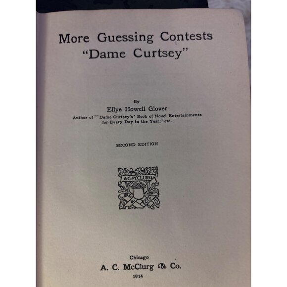 More Guessing Contests By "Dame Curtsey" 1914 Second Edition A.C. McClurg Hardco - Picture 5 of 16
